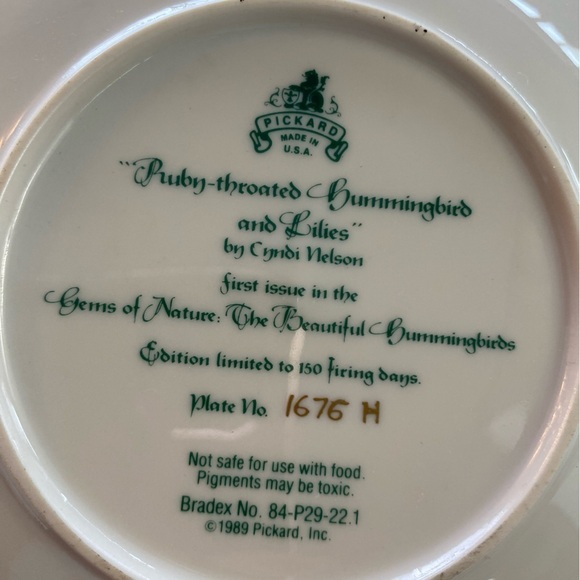 Pickard Hummingbird Plates Made in USA (EJ) - Picture 6 of 10